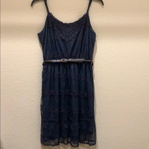 Navy blue dress w/ belt